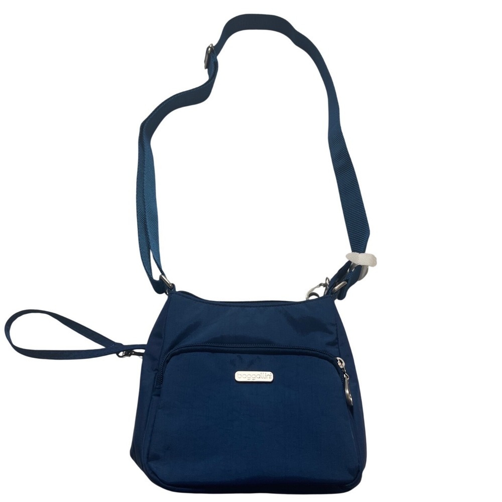 Baggallini Navy Blue Nylon Crossbody Bag Adjustable Strap Travel Everyday Purse